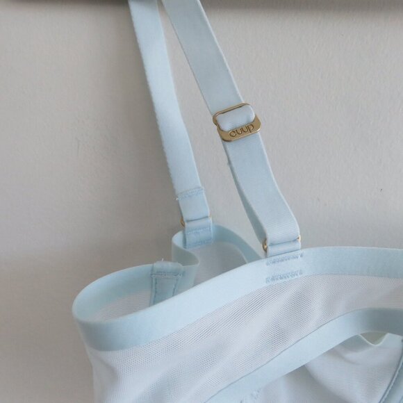 CUUP The Balconette Mesh Underwire Bra in Halo Light Pastel Blue - Size 32B - Picture 11 of 13